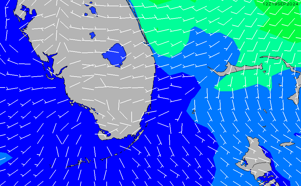 Broward Miami Dade Local GFS Wind Chart