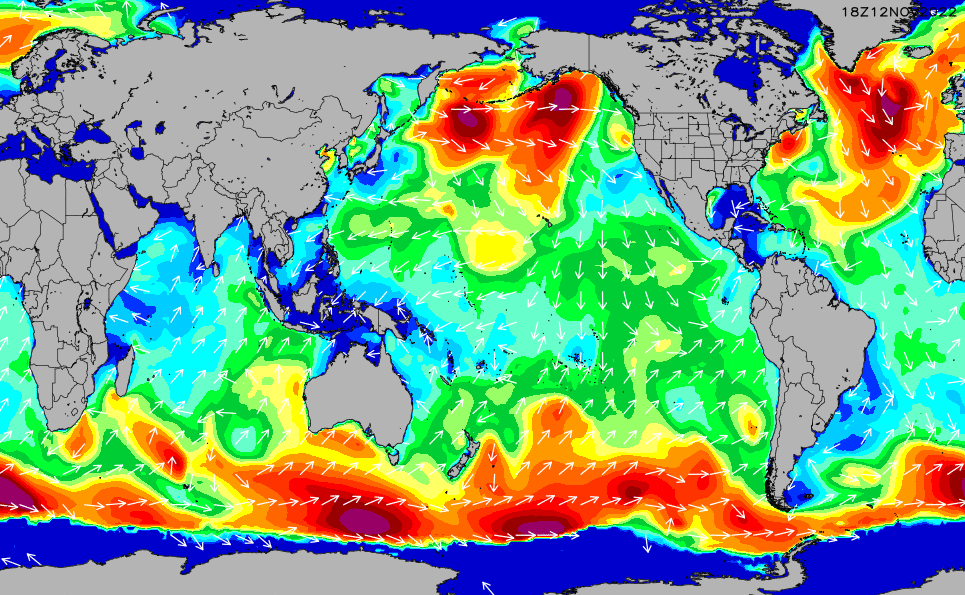 Global Wave Height Chart Surflinecom 