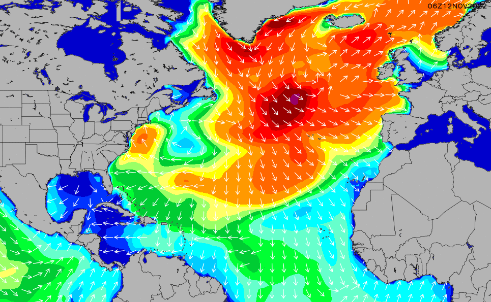 North Atlantic Wave Height Chart | SURFLINE.COM