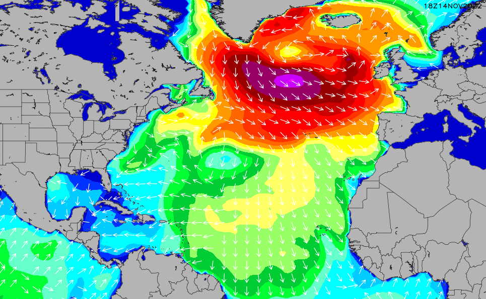 North Atlantic Wave Height Chart