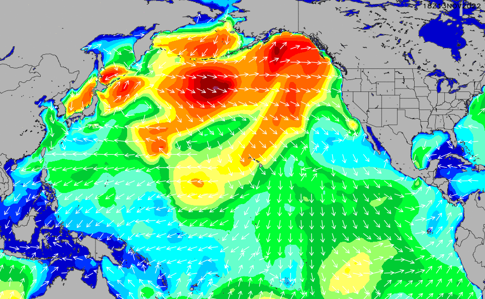 North Pacific Wave Height Chart