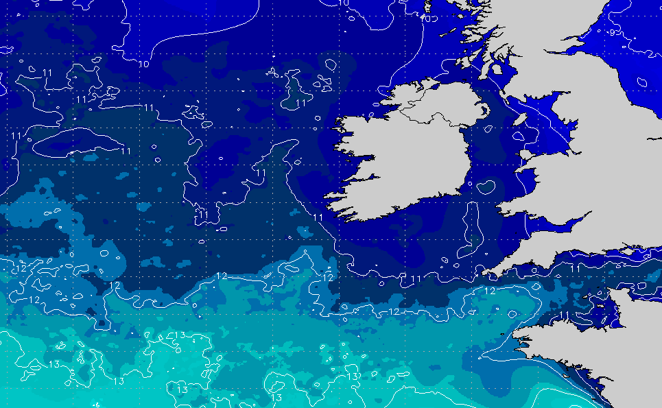 Ireland Regional Sea Surface Temperature Chart