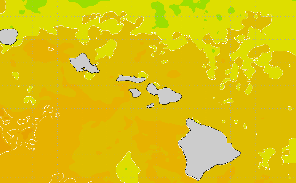 Maui West Sea Surface Temperature Chart