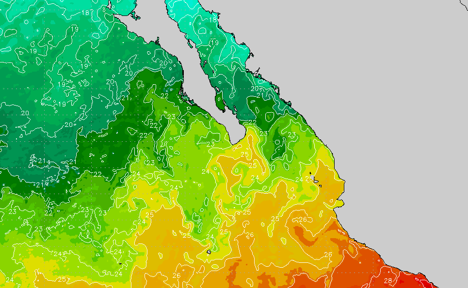 Southern Baja Regional Sea Surface Temperature Chart | SURFLINE.COM