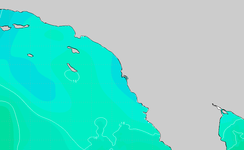 South San Diego Sea Surface Temperature Chart