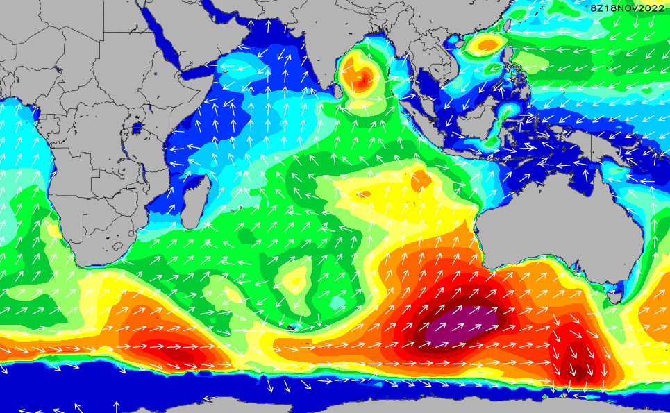 Indian Ocean Wave Height Chart | SURFLINE.COM