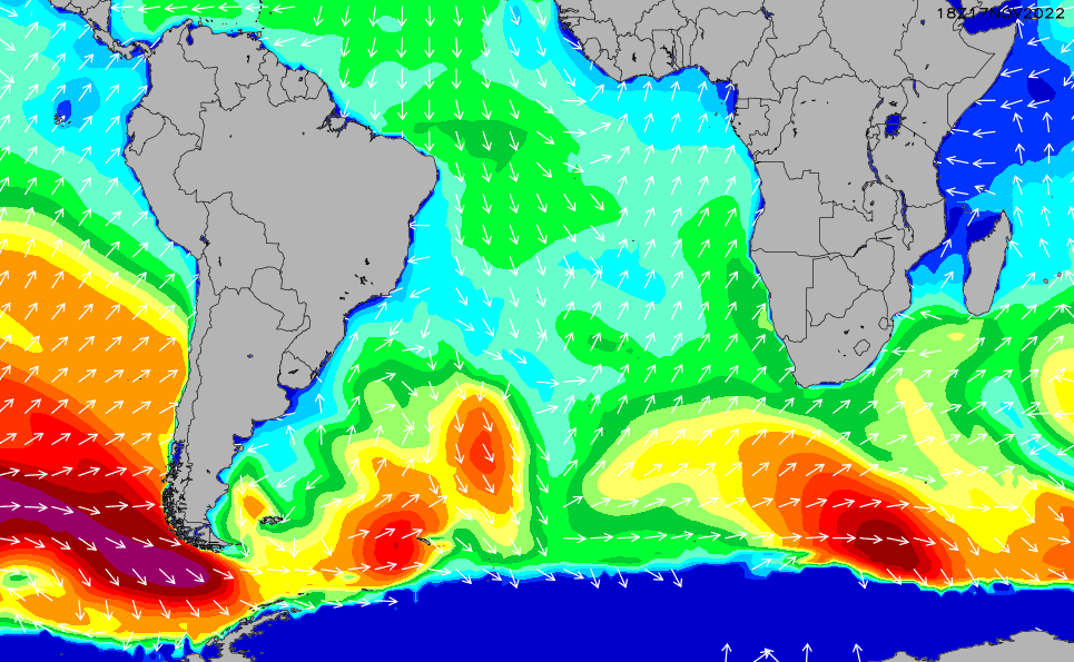 South Atlantic Wave Height Chart | SURFLINE.COM