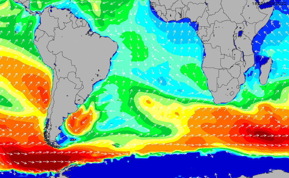 South Atlantic Wave Height Chart | SURFLINE.COM