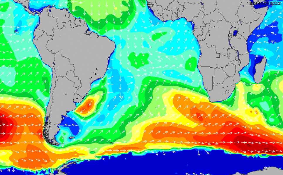 South Atlantic Wave Height Chart | SURFLINE.COM