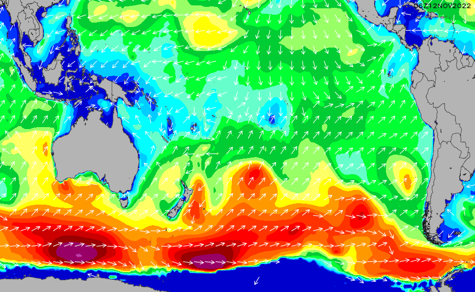 South Pacific Wave Height Chart | SURFLINE.COM