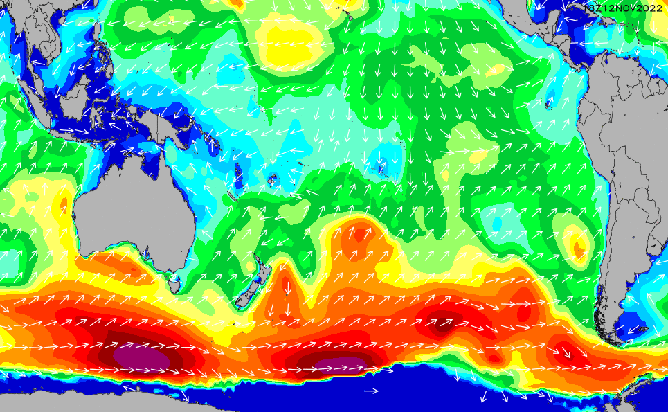 South Pacific Wave Height Chart | SURFLINE.COM