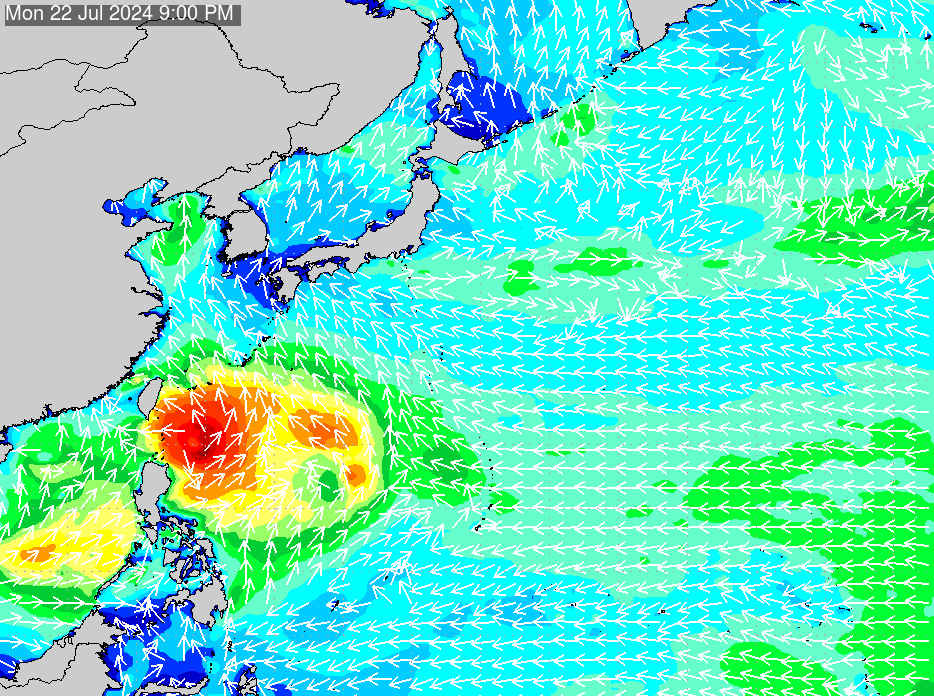 2019年2月24日(日) 18:00の波浪画像