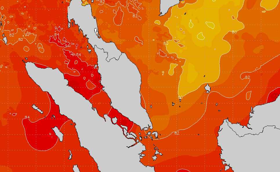 Sst Charts Sea Conditions Forecast Malaysia Water Temp & Sea Surface Temperature Chart (Sst) - Surfline